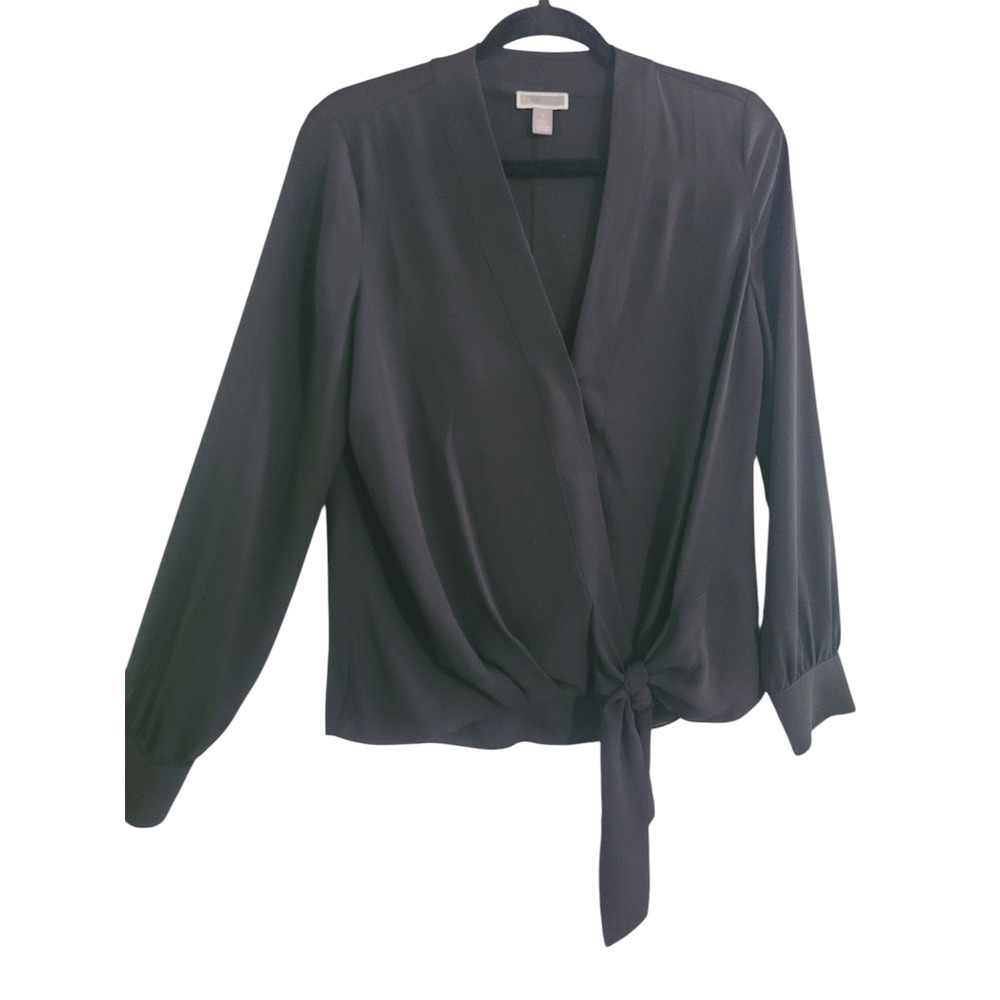 Chelsea28 Women's  Long Sleeve Blouse Black size S   (X02G)